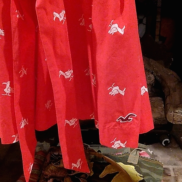 HOLLISTER BRIGHT HOT PINK CUTE SEAGULL PRINT STRAPLESS BELTED DRESS SZ.S - Picture 4 of 7